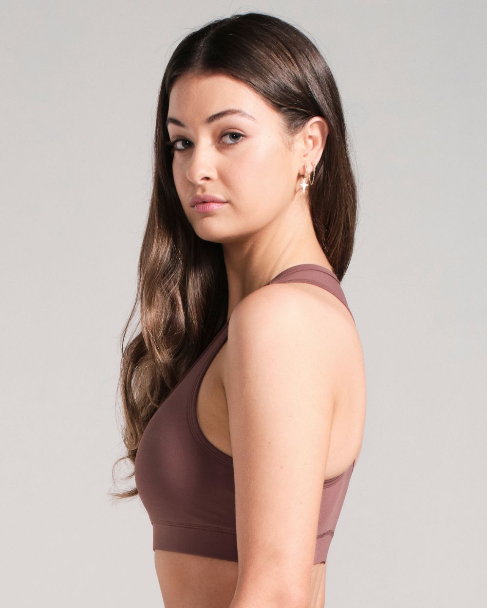 Racerback Sports Bra - Brown image 3