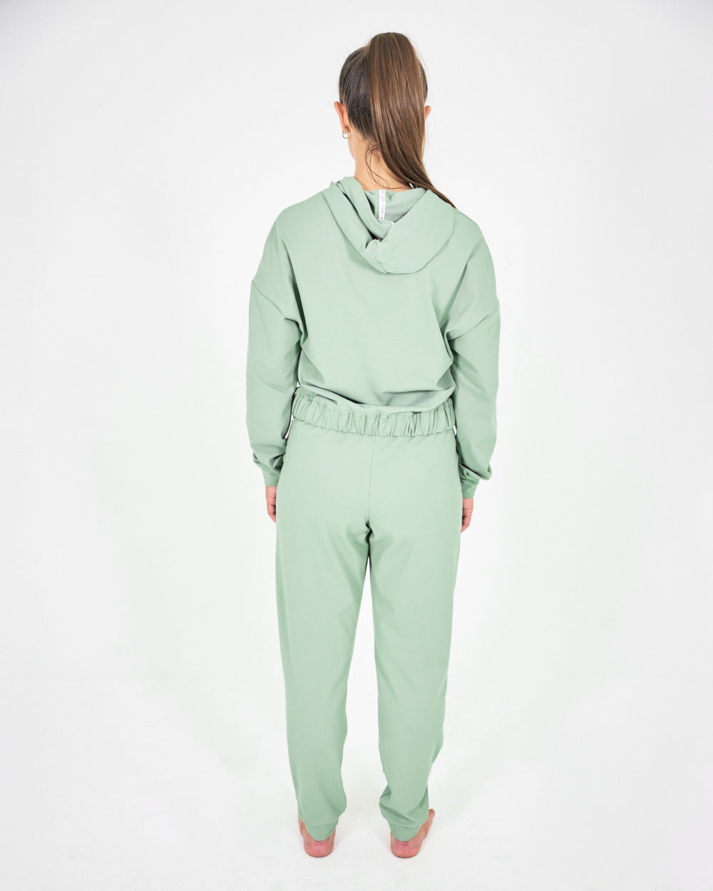 Womens Relaxed Yoga Hoodie - Sage Green image 5