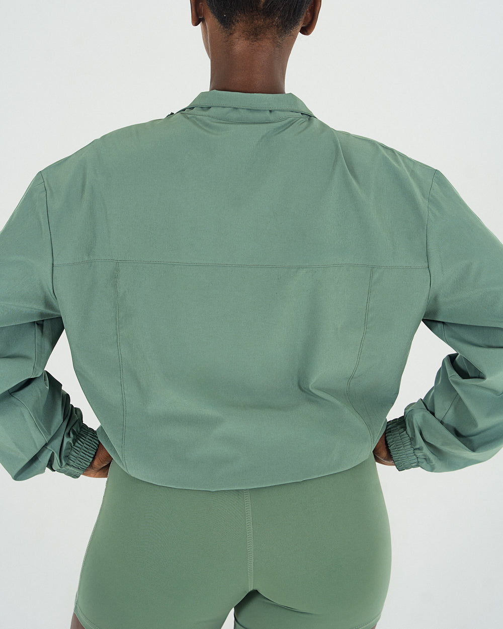 Womens Quarter Zip Jacket - Forest Green image 2