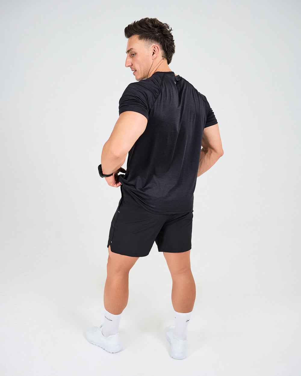 Mens Melange Activ Tee - Black image 5