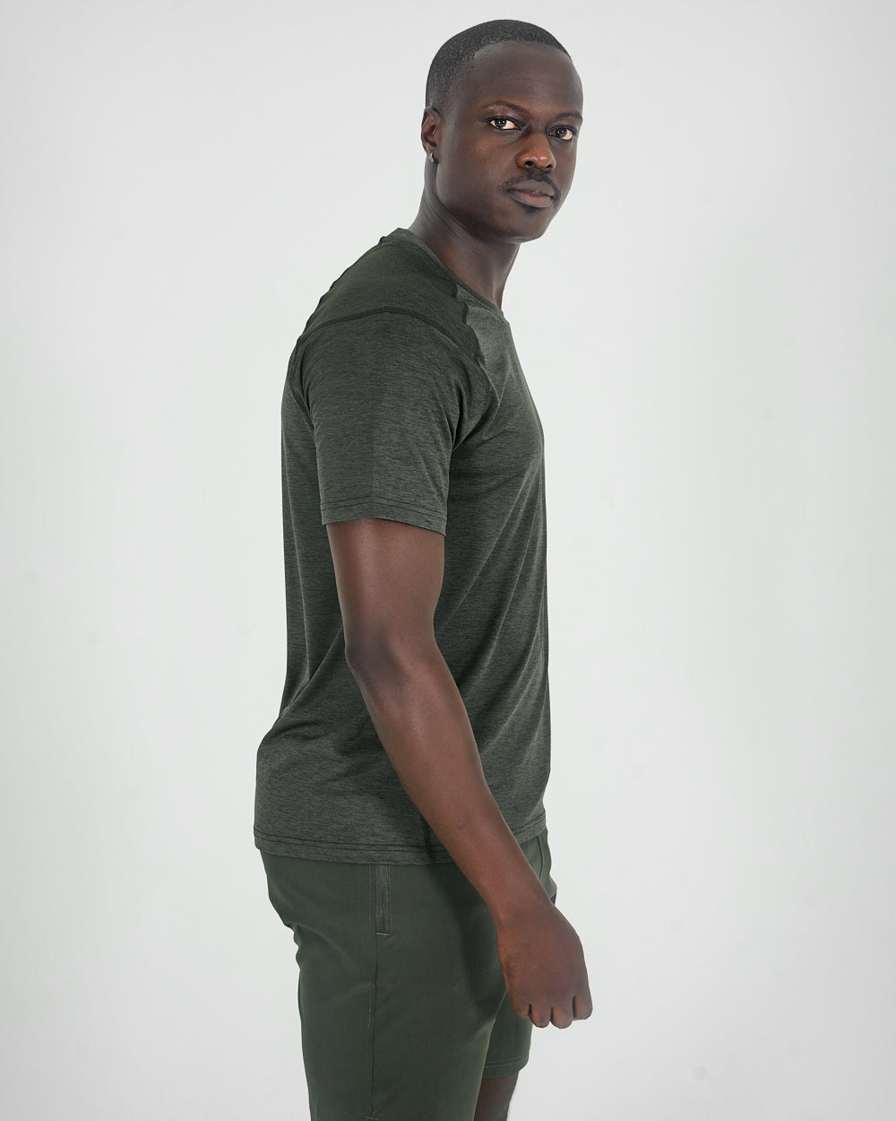Mens Melange Activ Tee - Olive Green image 2