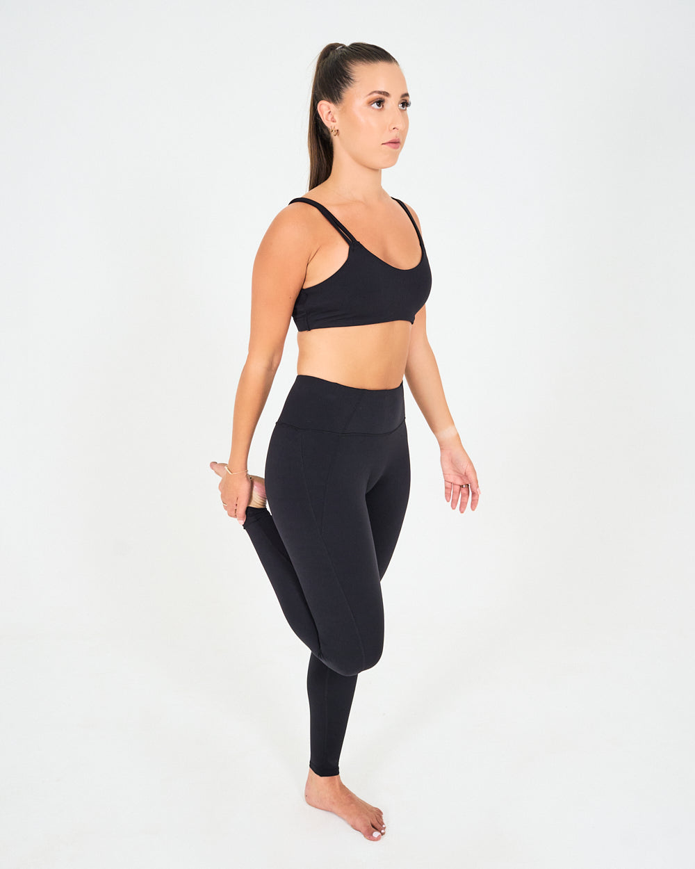 Womens Strappy Sports Bra - Black image 5