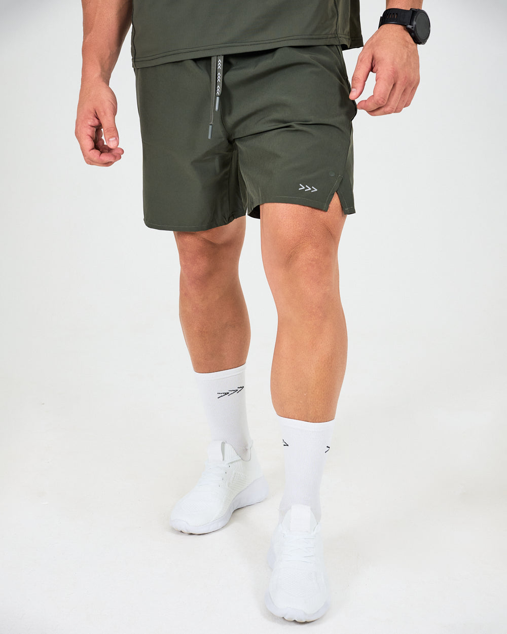 Mens Core 7-Inch Shorts - Olive Green image 3
