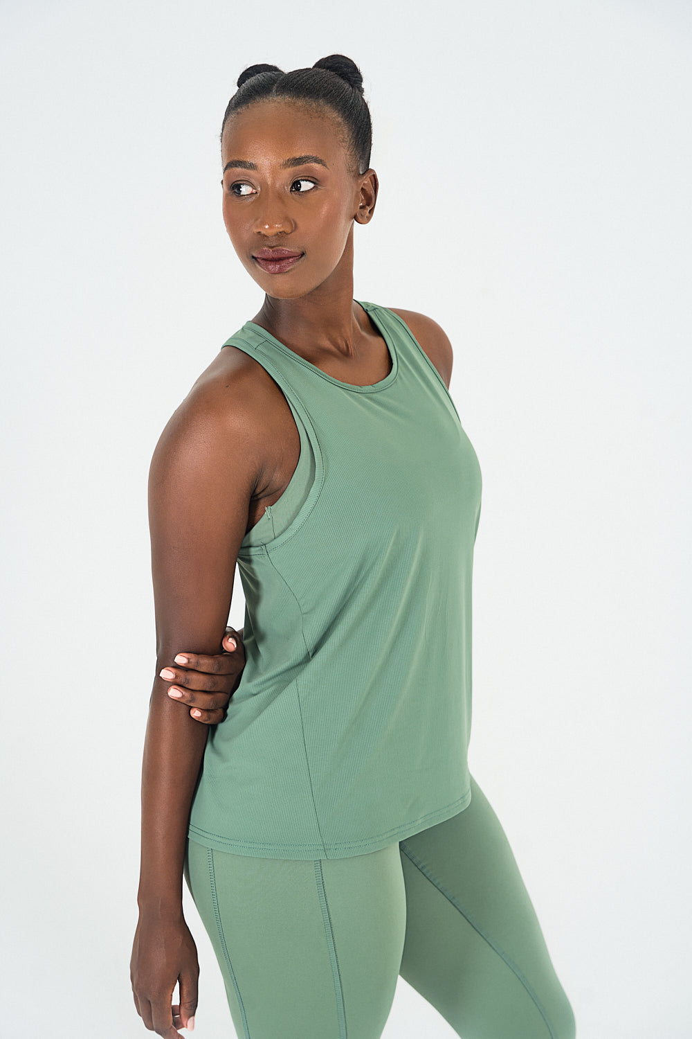 Womens Racerback Tank Top - Forest Green image 3