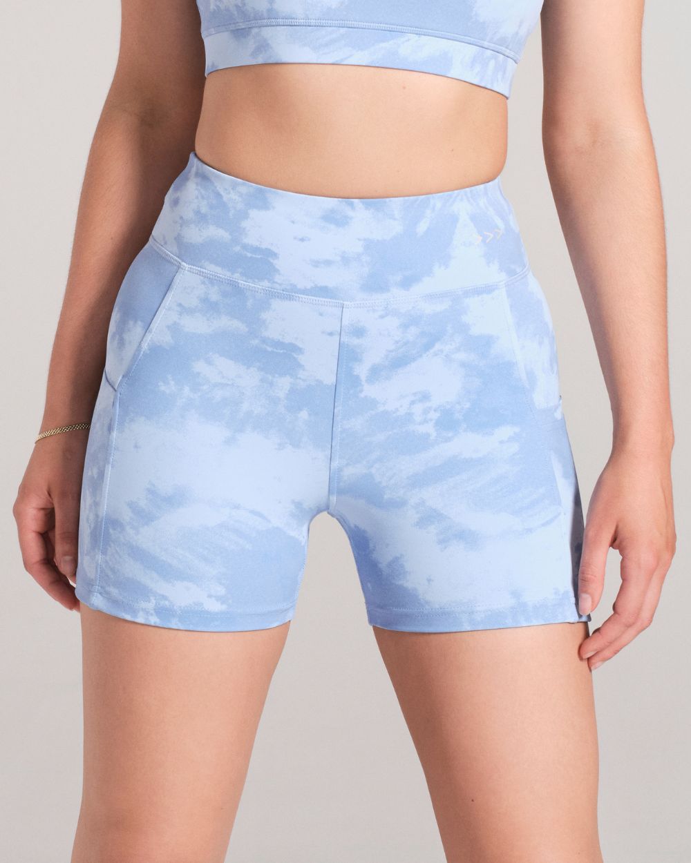 Printed Bike Shorts - Pale Blue image 0