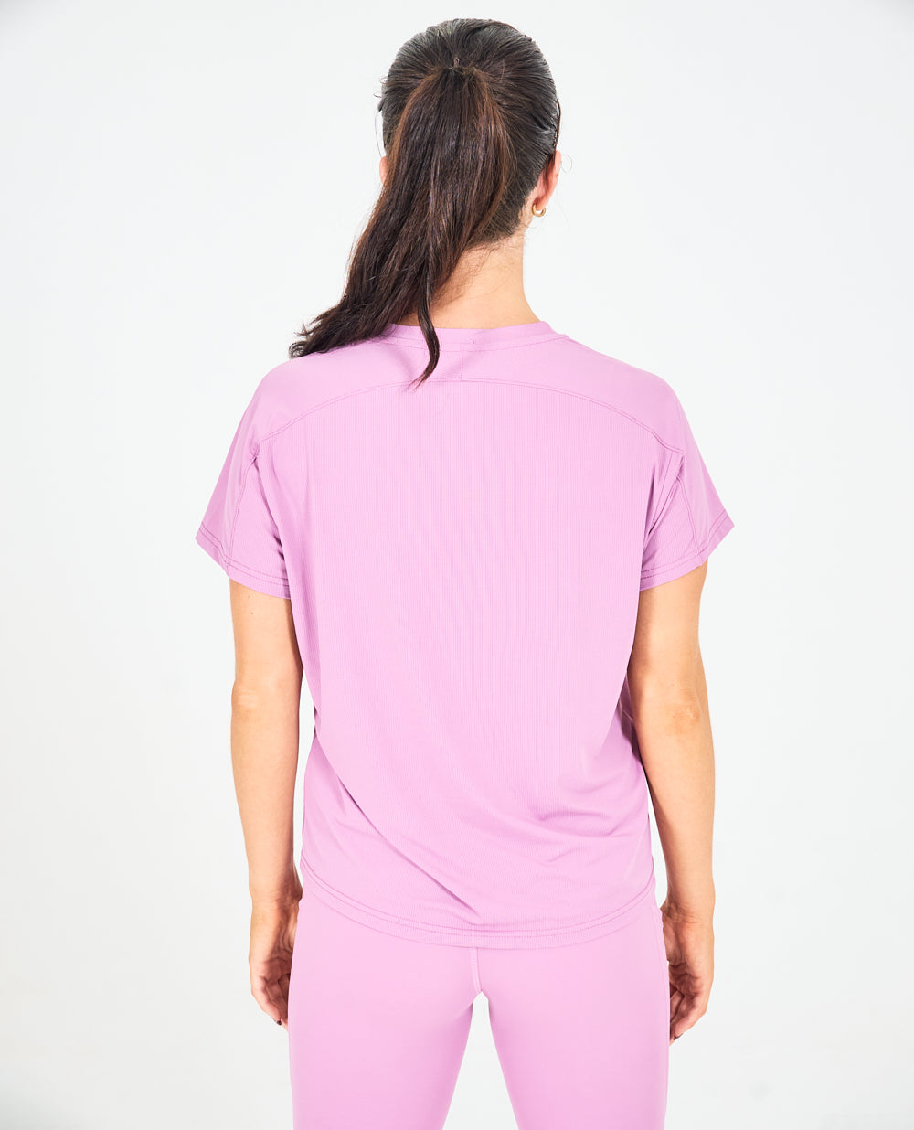Womens Pinhole Boxy Tee - Dusty Pink image 4