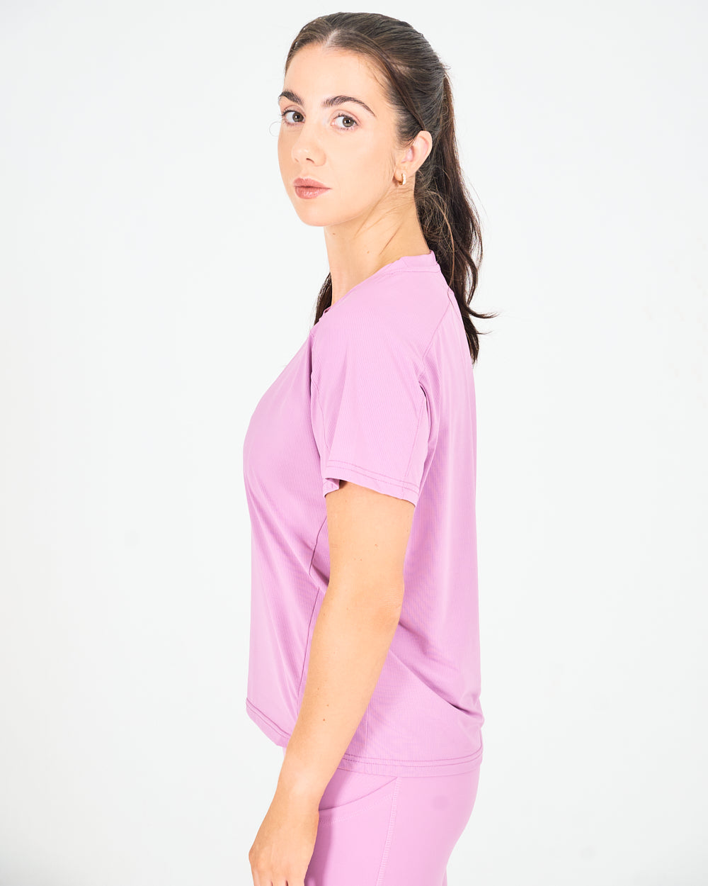 Womens Pinhole Boxy Tee - Dusty Pink image 3