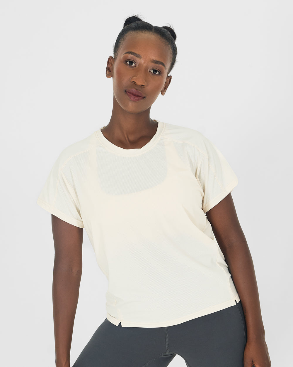 Womens Pinhole Boxy Tee - Vanilla White image 3