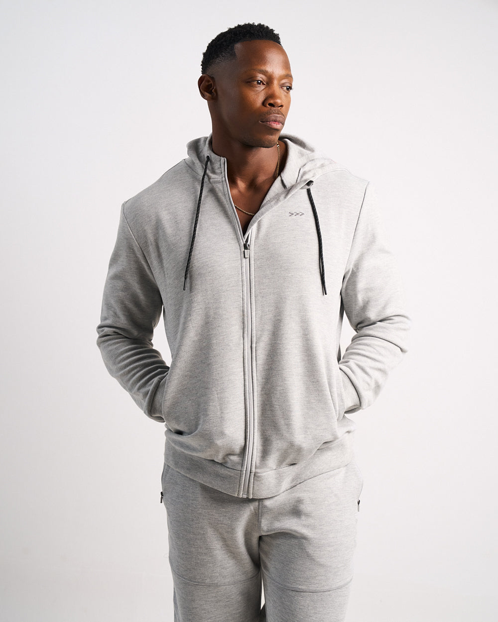 Mens Scuba Hoodie - Grey Melange image 0