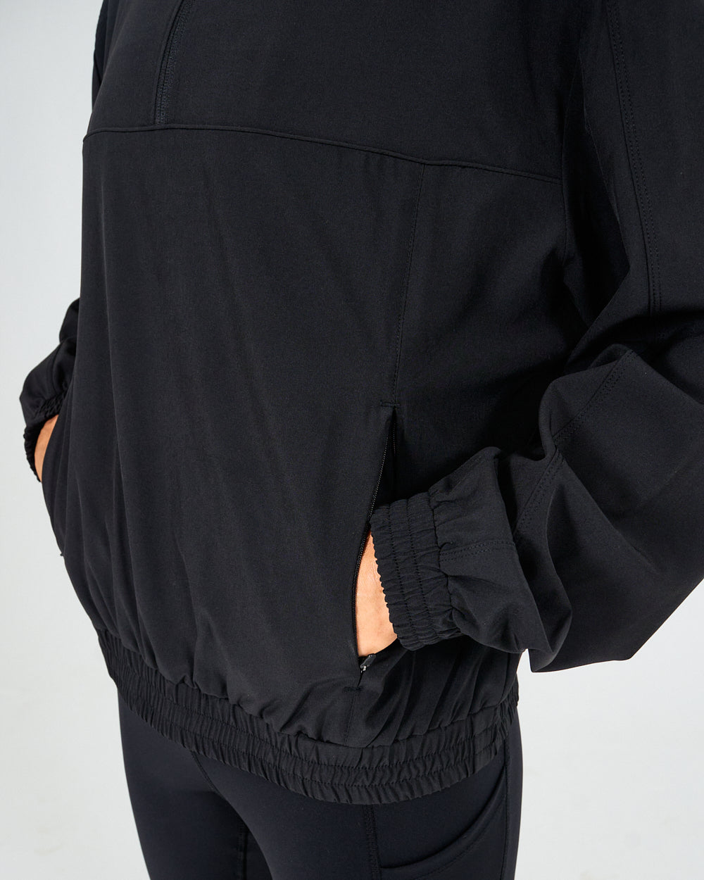 Womens Quarter Zip Jacket - Black image 3