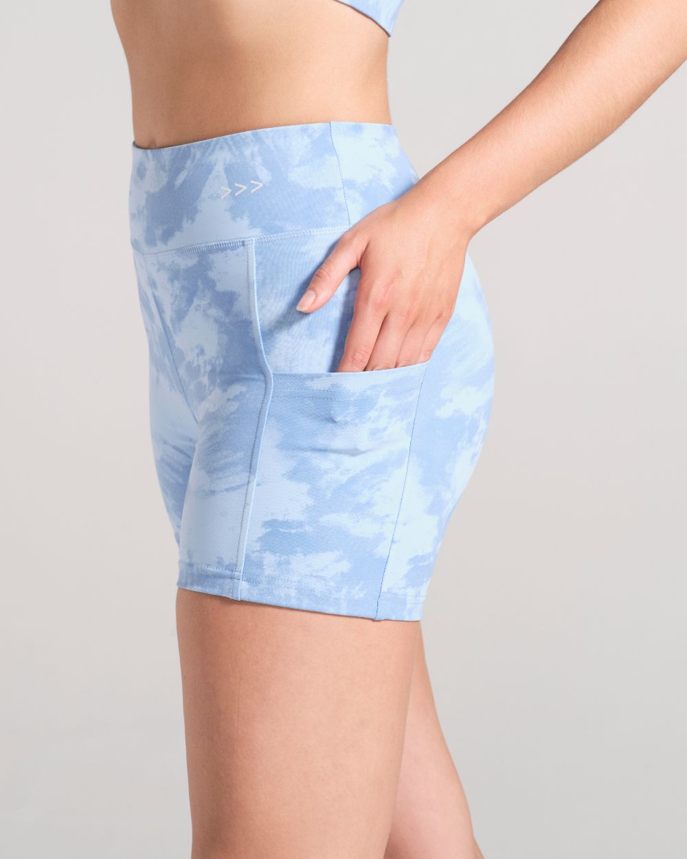 Printed Bike Shorts - Pale Blue image 4