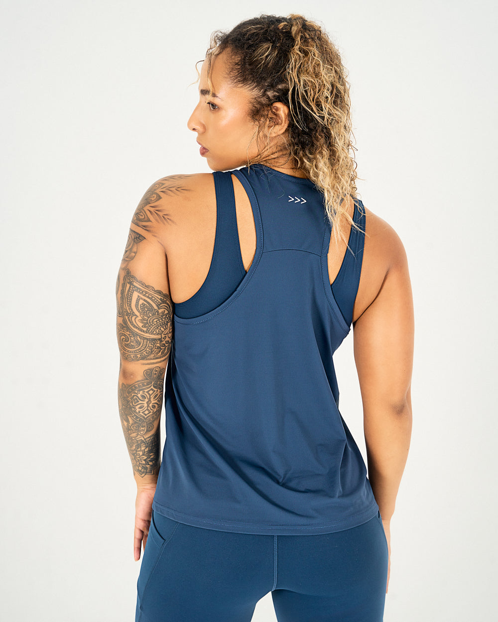 Womens Racerback Tank Top - Navy image 2