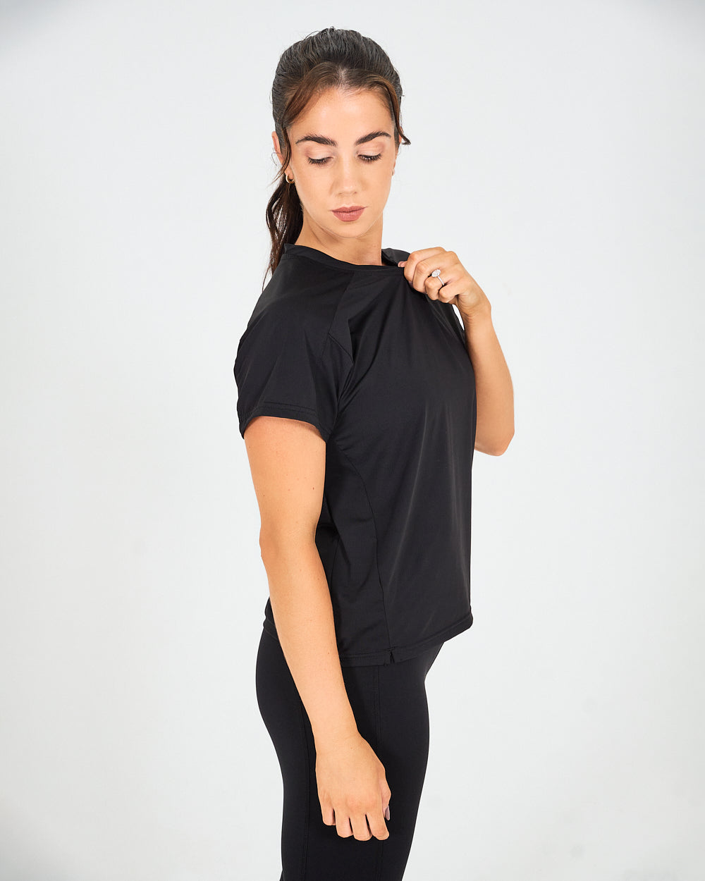 Womens Pinhole Boxy Tee - Black image 2