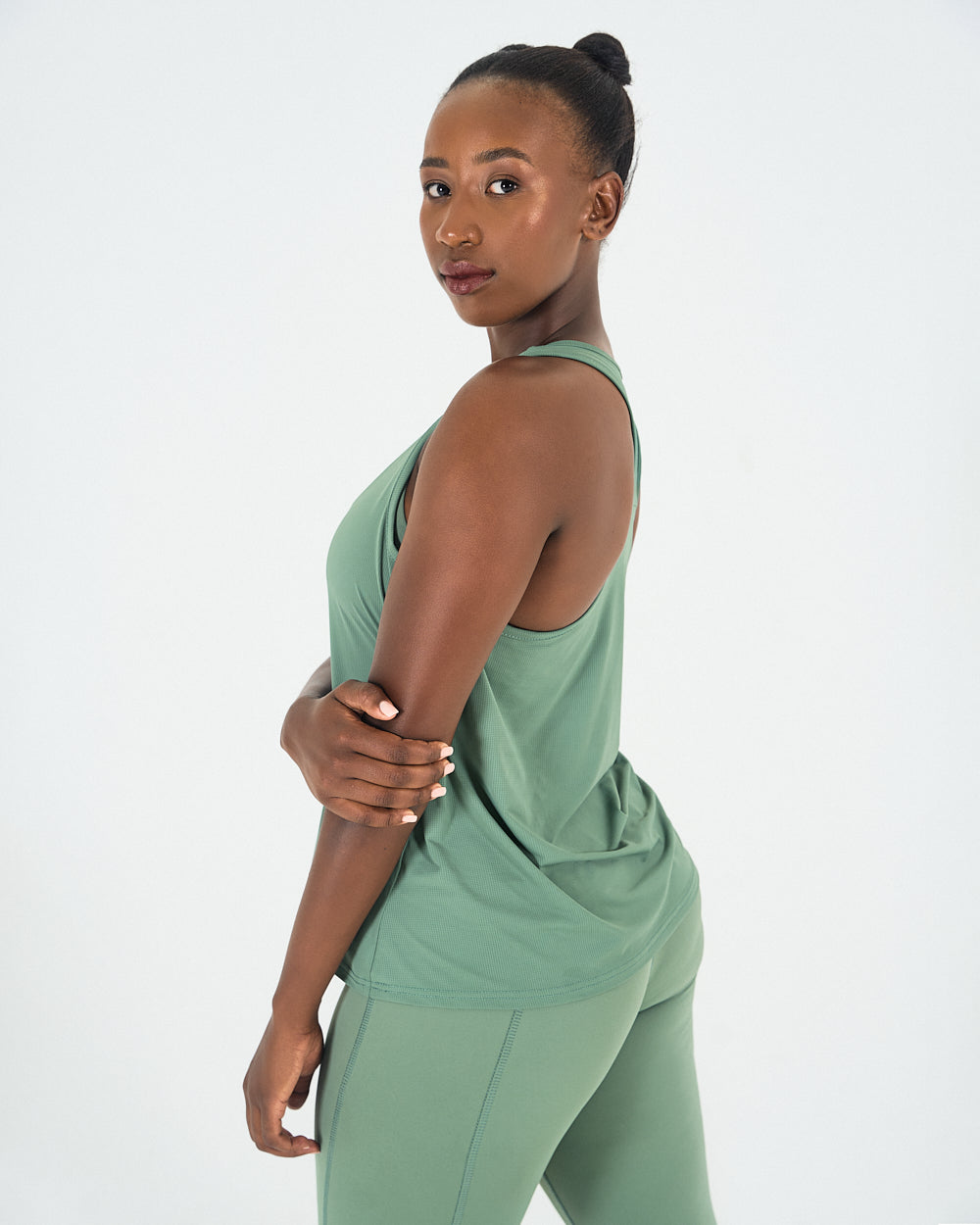 Womens Racerback Tank Top - Forest Green image 2