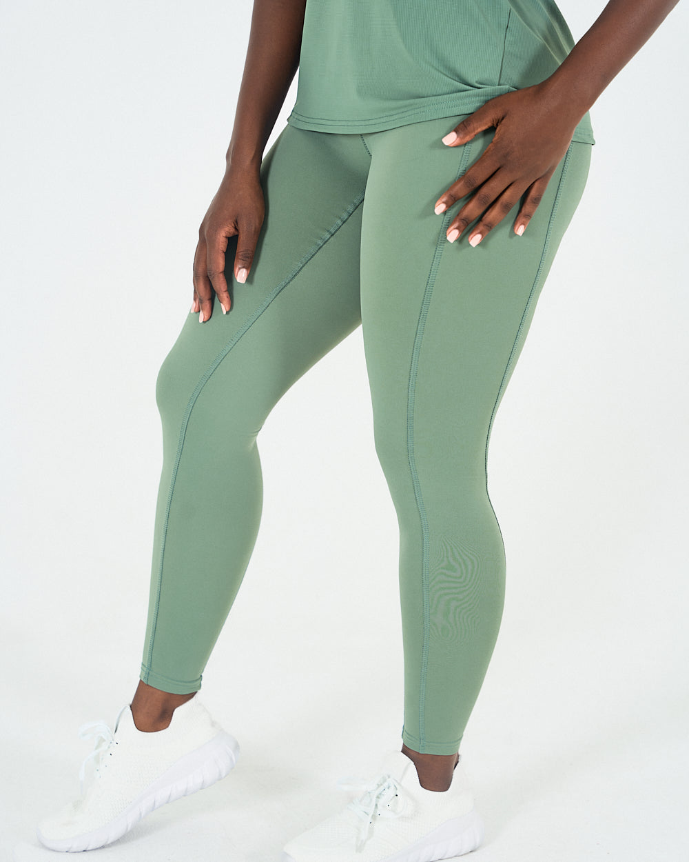 Womens Full Length Leggings - Forest Green image 3