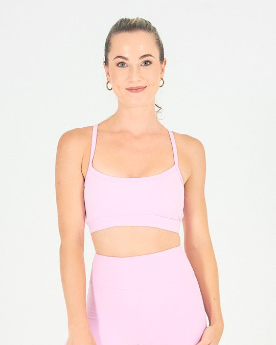 Womens Y Back Sports Bra - Pastel Pink image 0