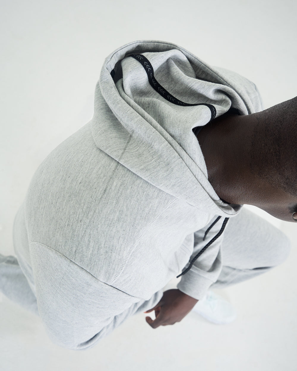 Mens Scuba Hoodie - Grey Melange image 4