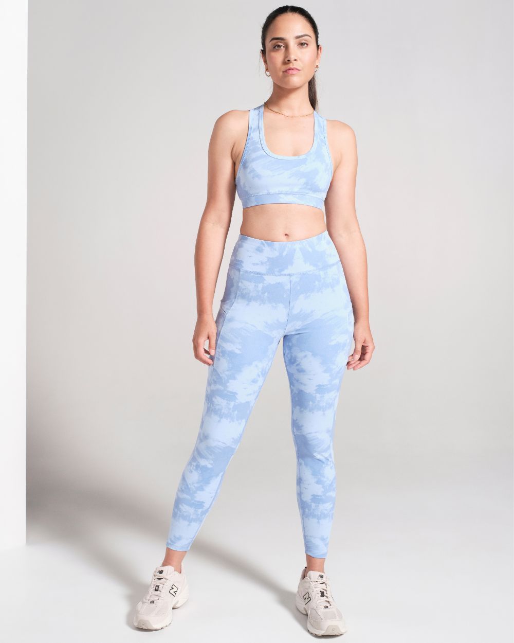 Printed Sports Bra - Pale Blue image 4