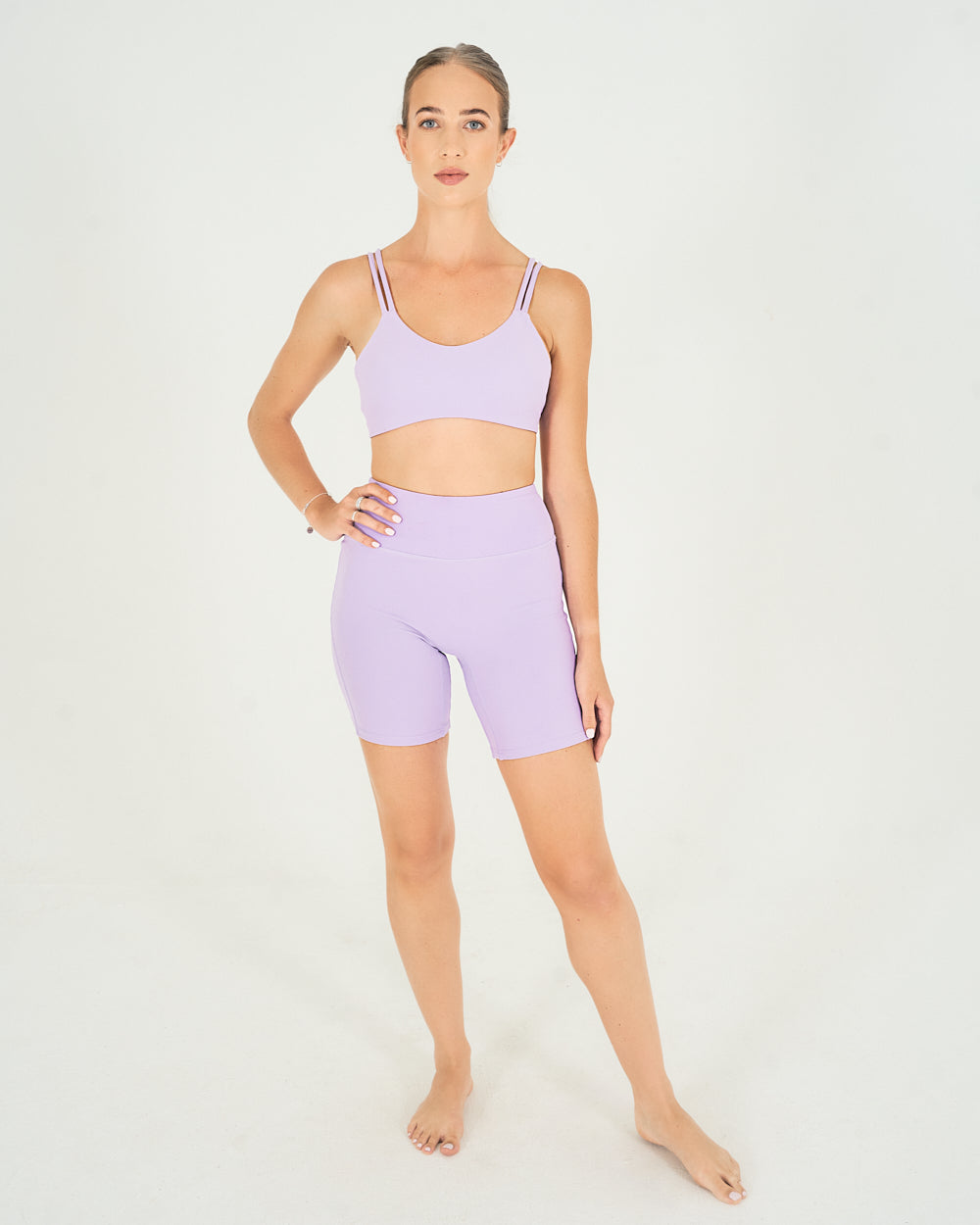 Womens Mid-Thigh Shorts - Lilac image 5