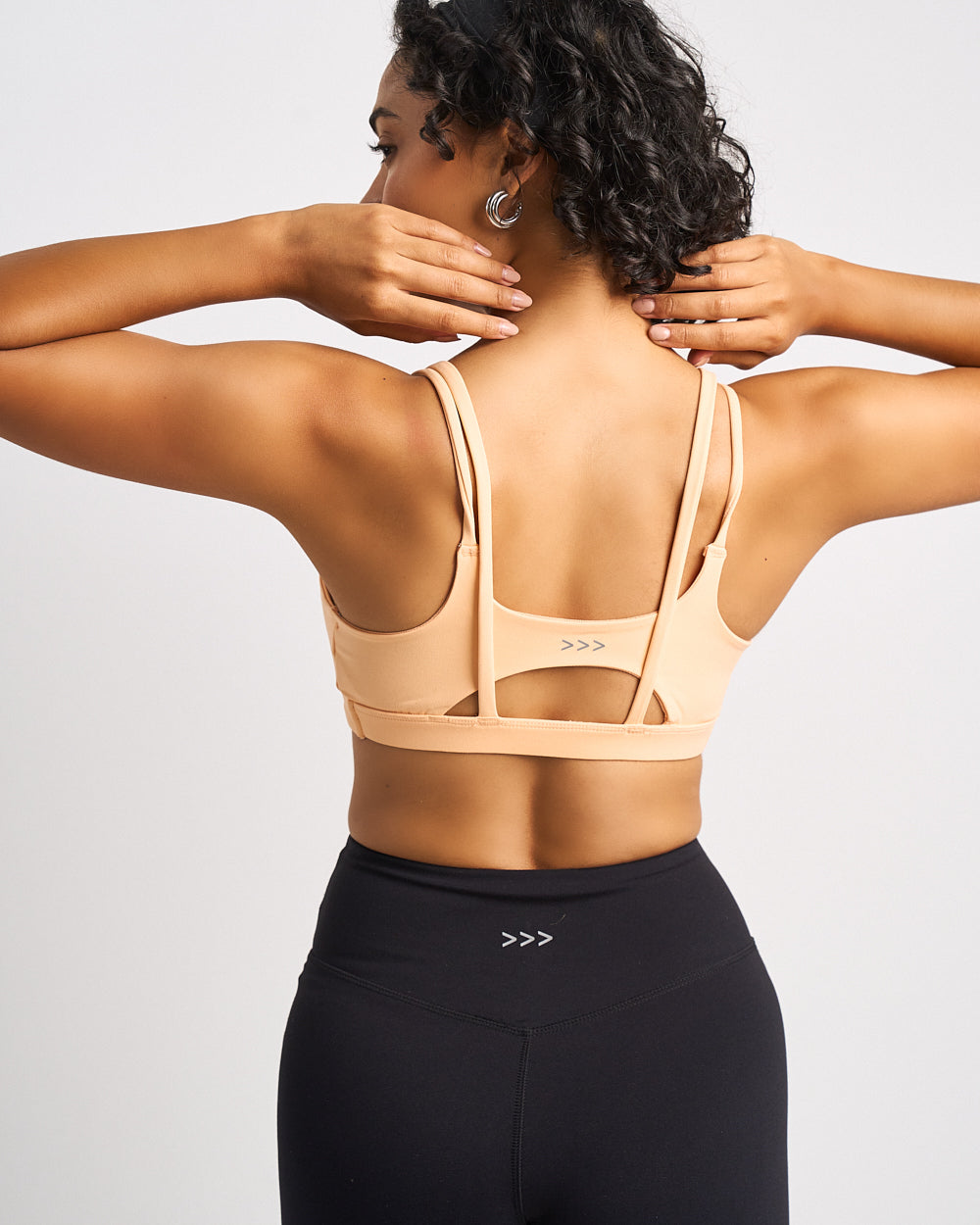 Womens Strappy Sports Bra - Sunrise Peach image 3