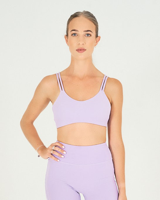 Womens Strappy Sports Bra - Lilac image 0