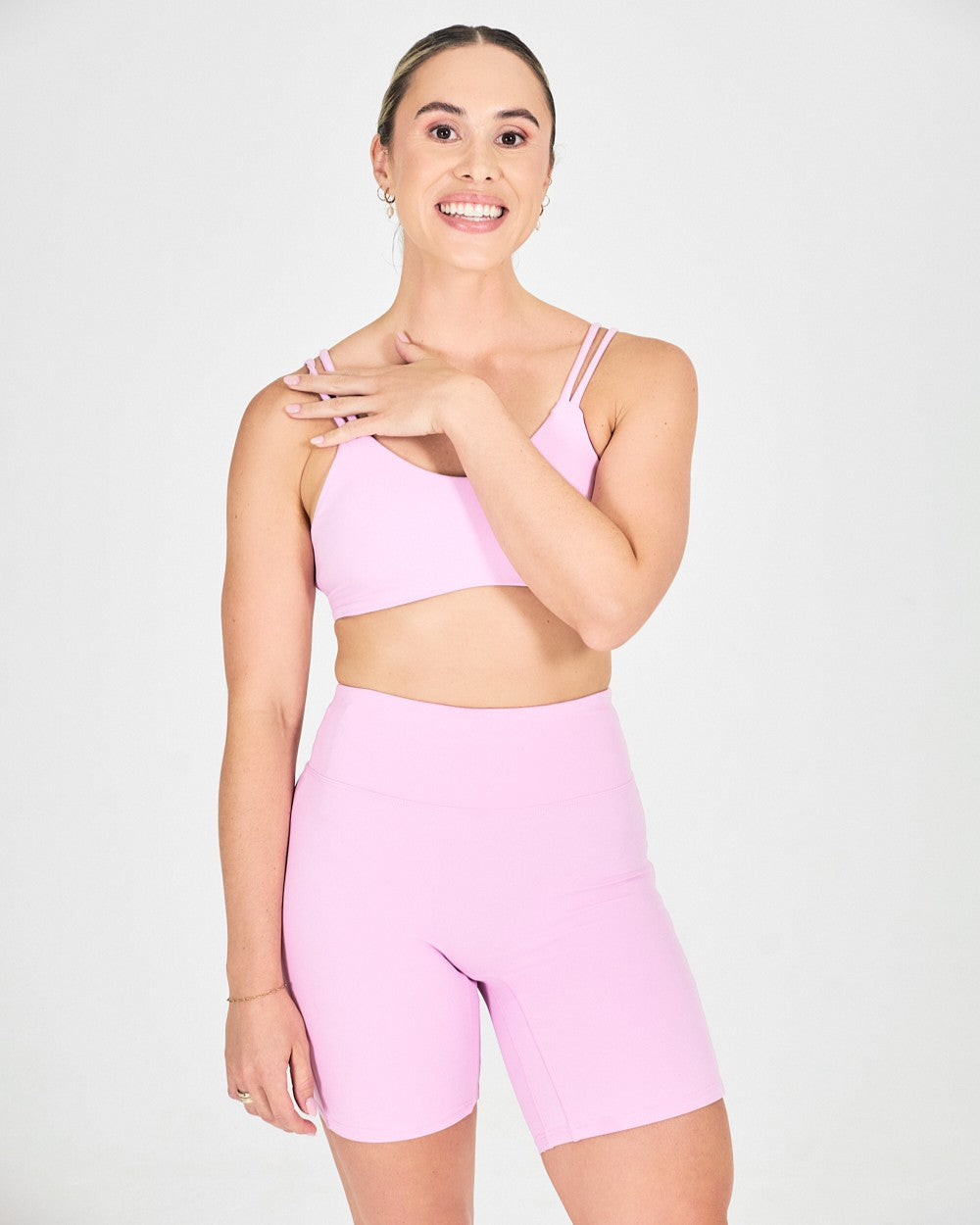 Womens Strappy Sports Bra - Pastel Pink image 4