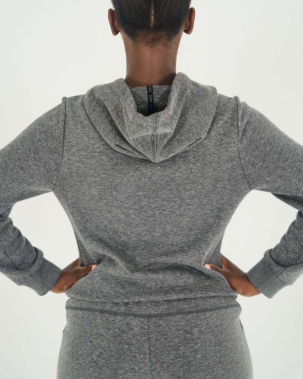 Womens Scuba Hoodie - Charcoal Melange image 2