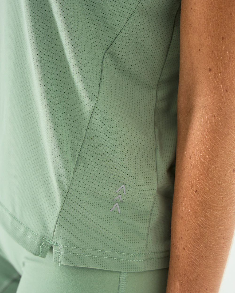 Womens Pinhole Boxy Tee - Sage Green image 4