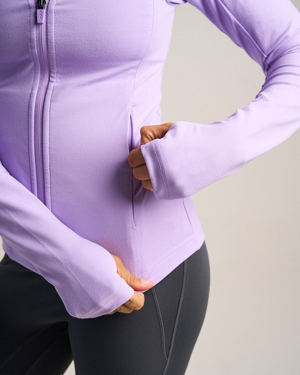 Womens Fitted Long Sleeve Jacket - Lilac image 3