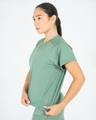 Womens Pinhole Boxy Tee - Forest Green image 2