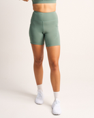 Womens Bike Shorts - Forest Green image 0