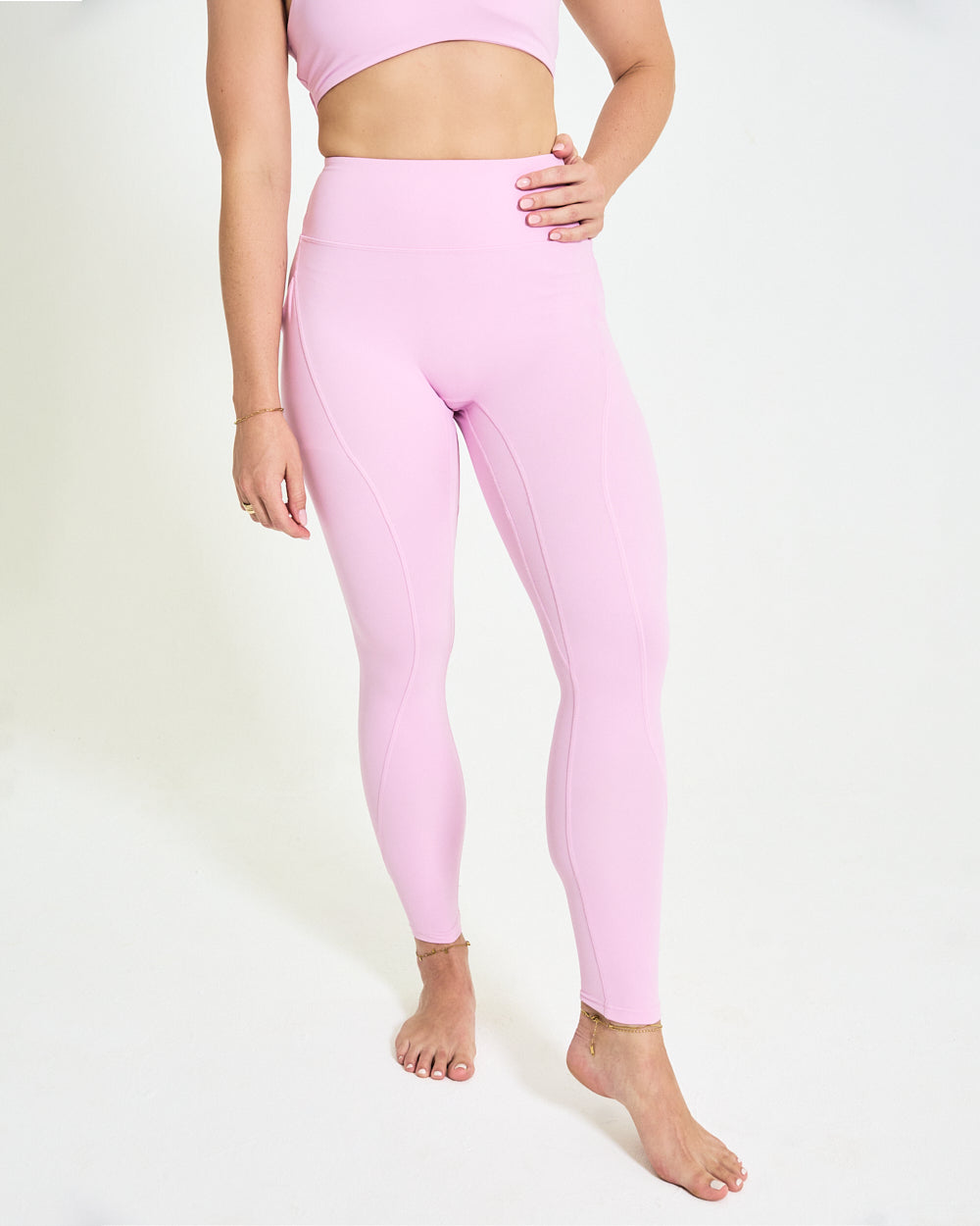 Womens 7/8 Leggings - Pastel Pink image 0