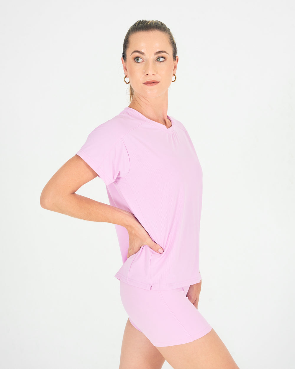 Womens Pinhole Boxy Tee - Pastel Pink image 2
