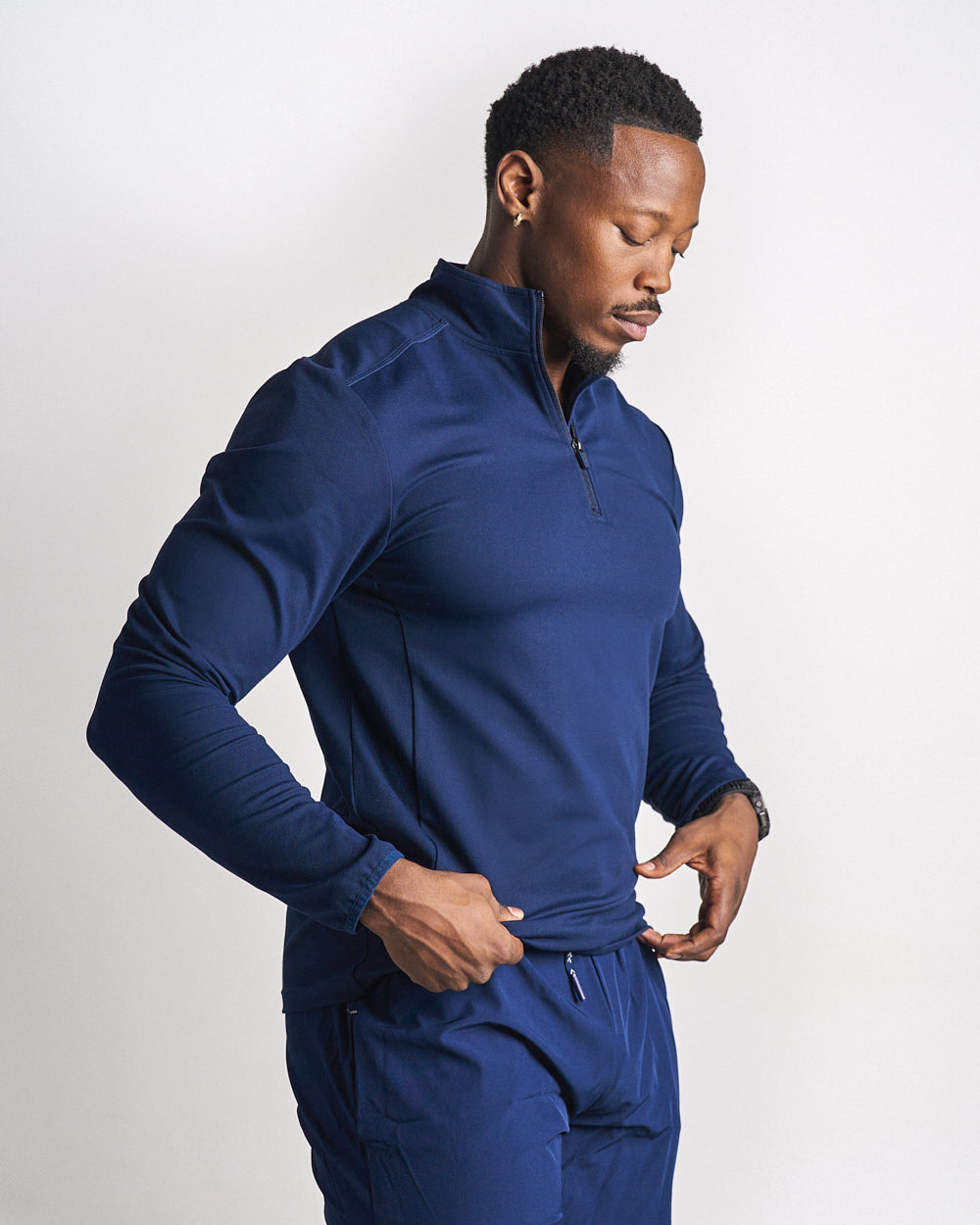 Mens Quarter zip - Navy – Verbe Activ