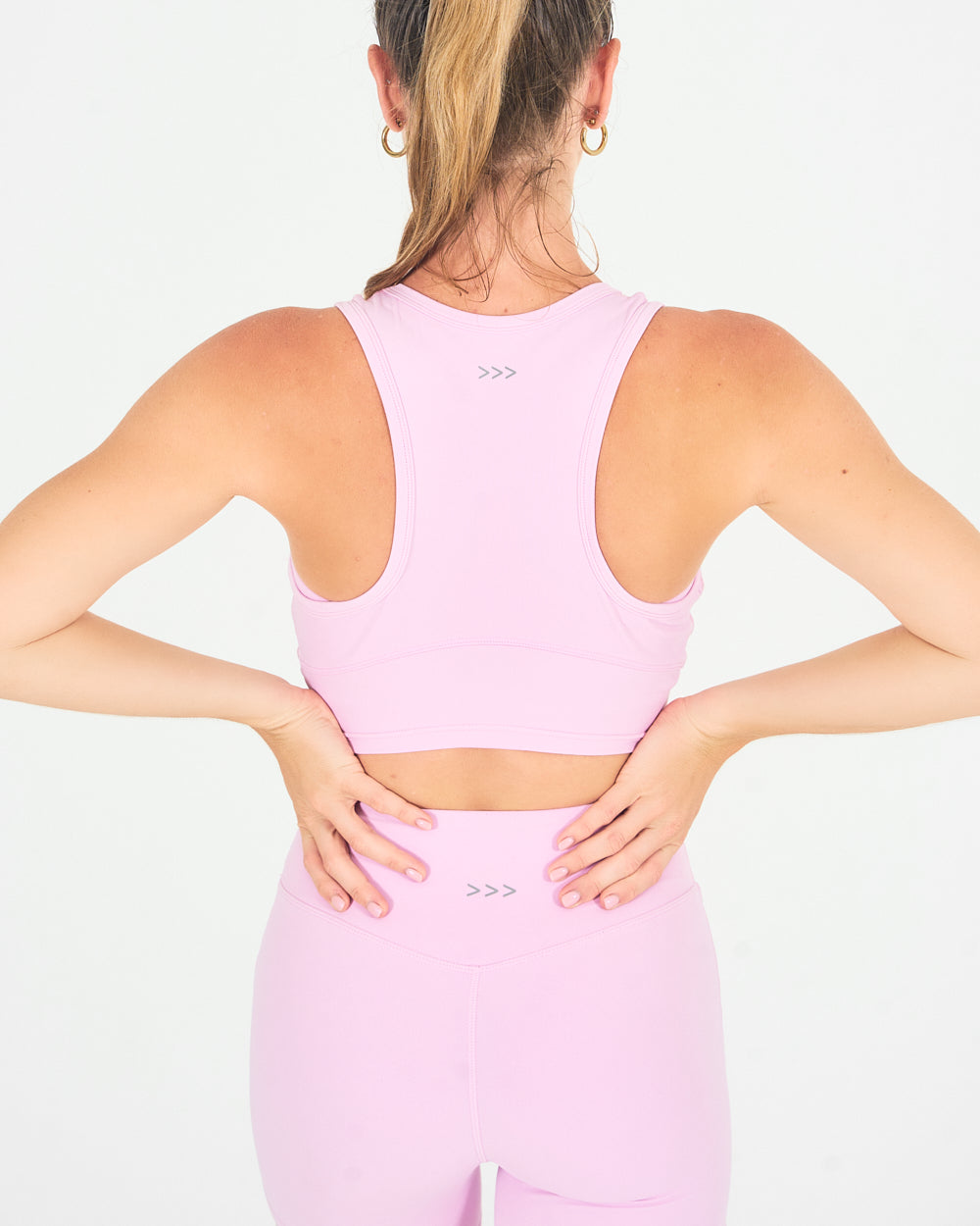 Womens Cropped Vest - Pastel Pink image 2