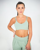 Womens Strappy Sports Bra - Sage Green image 0