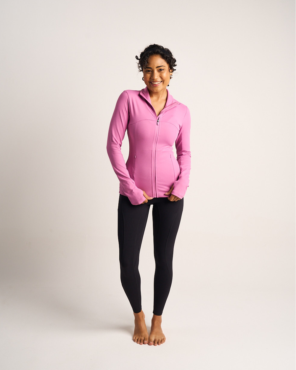 Womens Fitted Long Sleeve Jacket - Dusty Pink image 4