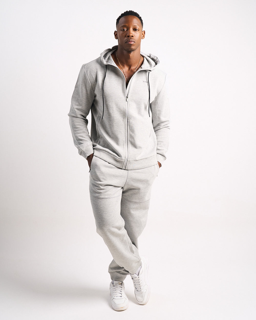 Mens Scuba Hoodie - Grey Melange image 3