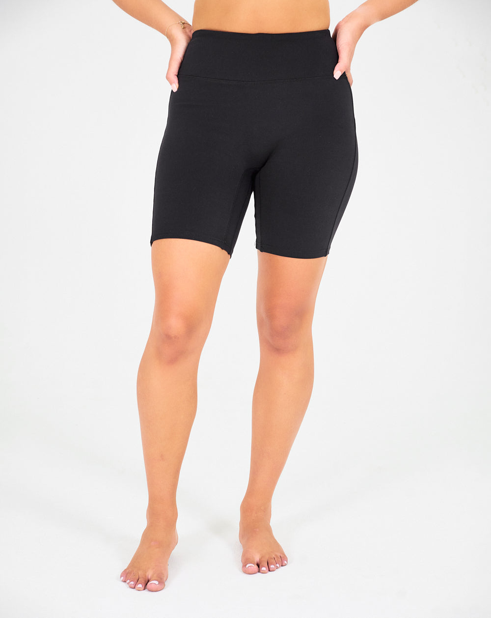 Womens Mid-Thigh Shorts - Black image 0