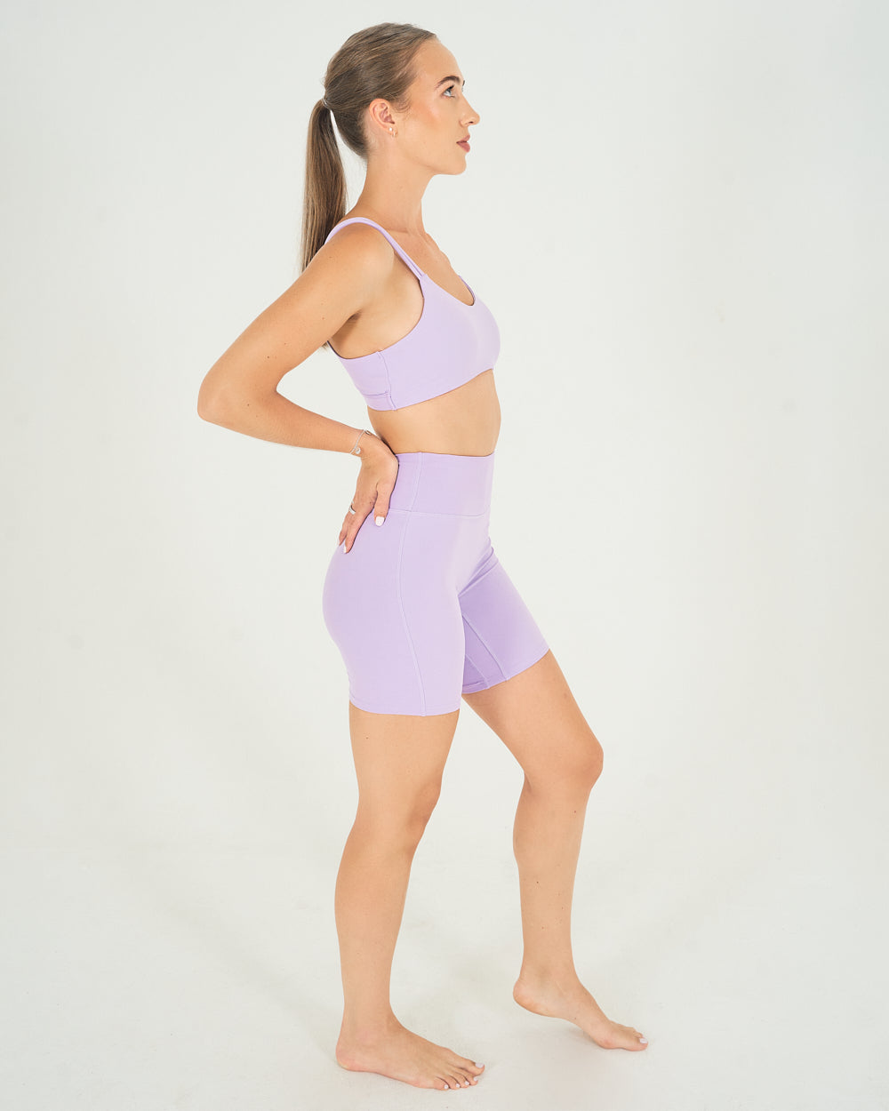 Womens Strappy Sports Bra - Lilac image 3