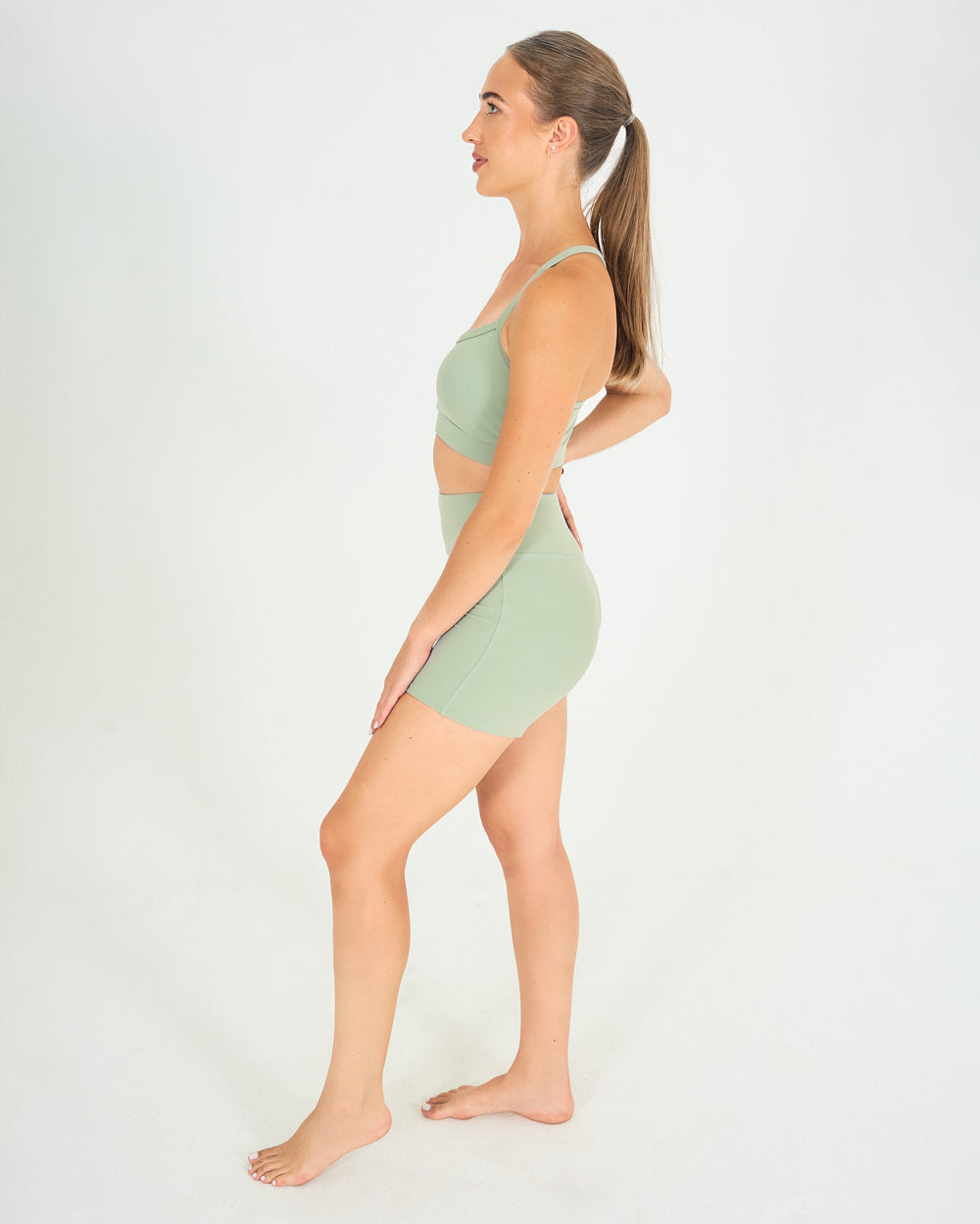 Womens Y Back Sports Bra - Sage Green image 4