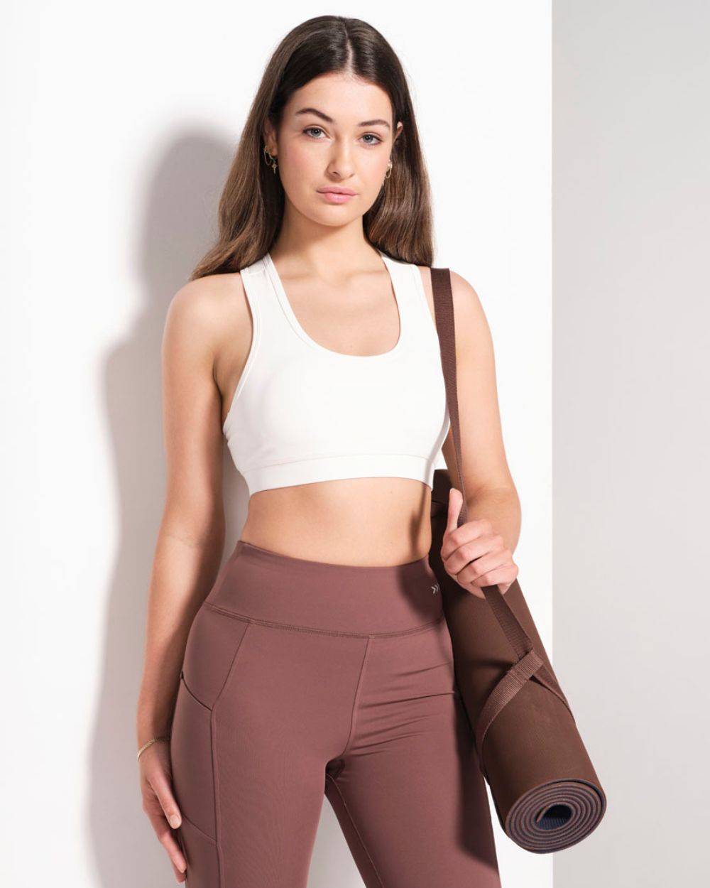 Racerback Sports Bra - Off White image 4
