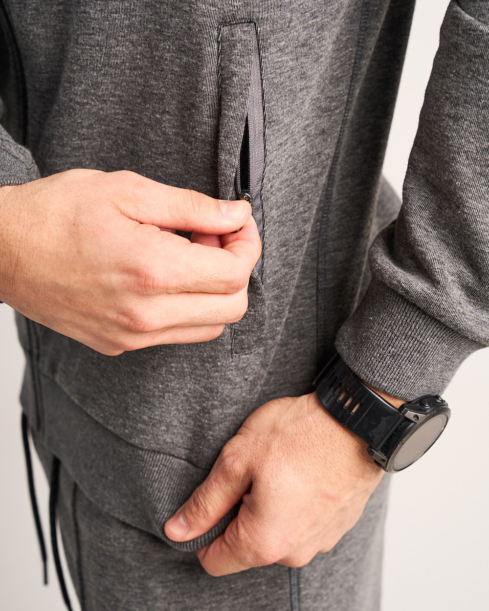 Mens Scuba Hoodie - Charcoal Melange image 3