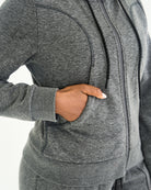 Womens Scuba Hoodie - Charcoal Melange image 3