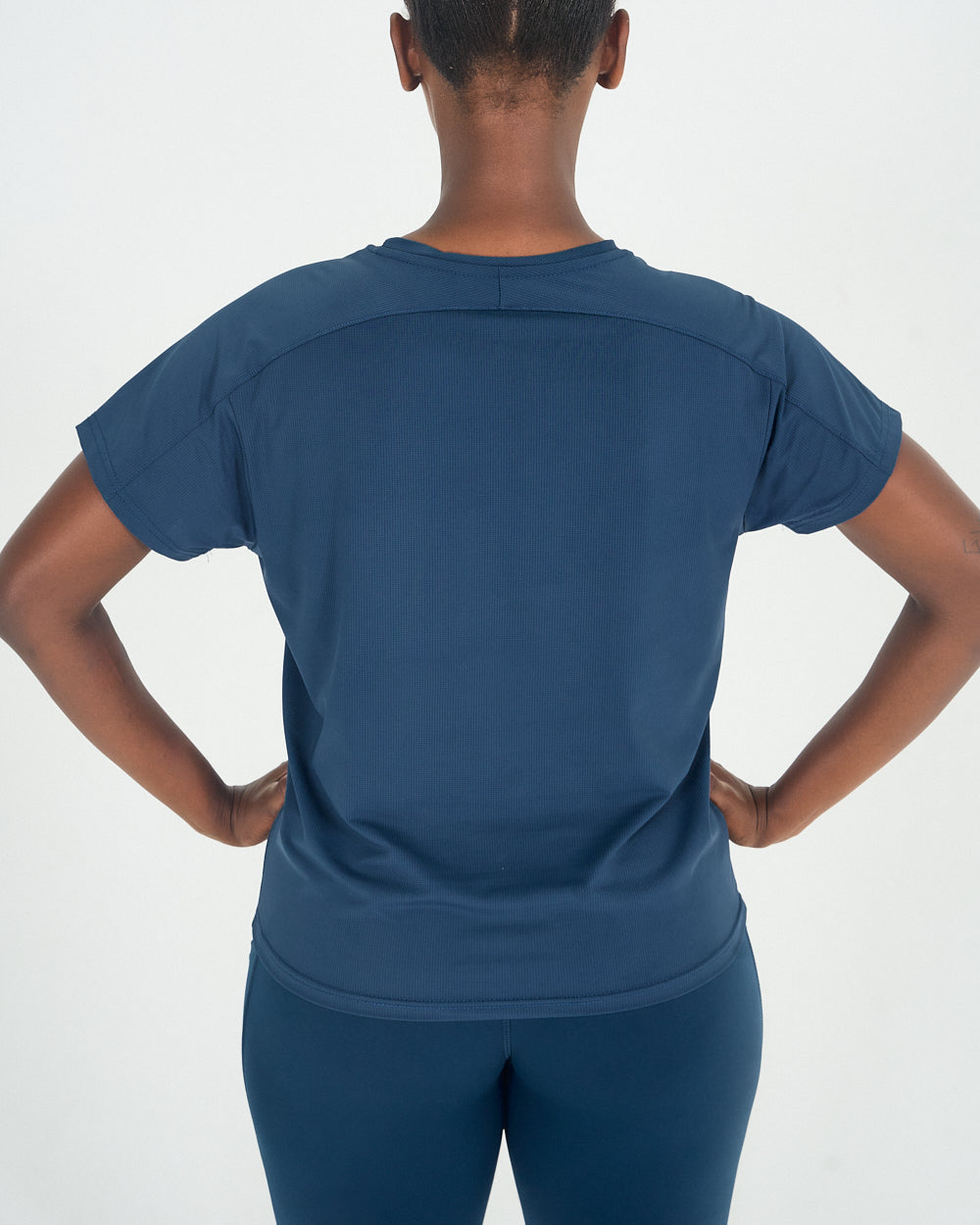 Womens Pinhole Boxy Tee - Navy image 4