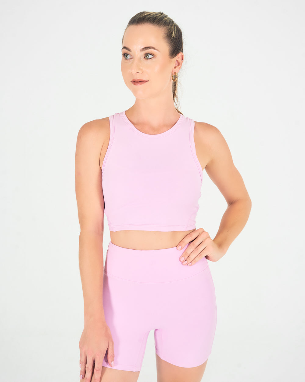 Womens Cropped Vest - Pastel Pink image 0