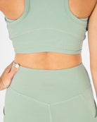 Womens Cropped Vest - Sage Green image 3
