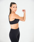 Womens Strappy Sports Bra - Black image 2