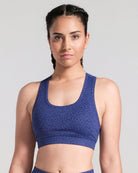 Printed Racerback Sports Bra - Electric Blue image 0
