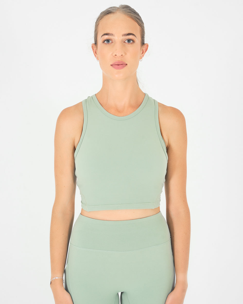 Womens Cropped Vest - Sage Green image 0
